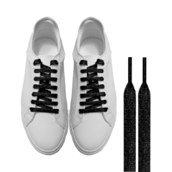 Cordones Zapatillas Brillantes Negros Planos