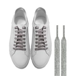 Cordones Zapatillas Brillantes Plata Planos