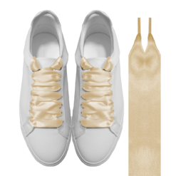 Cordones Raso Crema Anchos