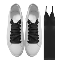 Cordones Raso Negro Anchos