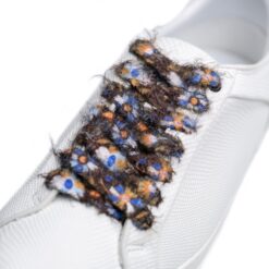 Cordones Planos Estampados Flores Marrón Azul - Imagen 5