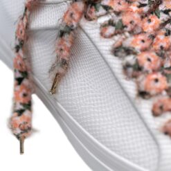 Cordones Planos Estampados Flores Marrón Verde - Imagen 7