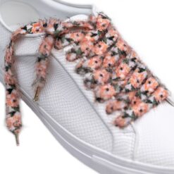 Cordones Planos Estampados Flores Marrón Verde - Imagen 6