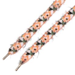 Cordones Planos Estampados Flores Marrón Verde - Imagen 2