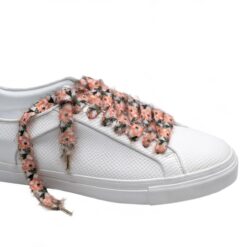 Cordones Planos Estampados Flores Marrón Verde - Imagen 5