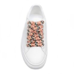 Cordones Planos Estampados Flores Marrón Verde - Imagen 4