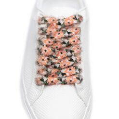 Cordones Planos Estampados Flores Marrón Verde - Imagen 3