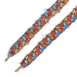 Cordones Planos Estampados Flores Rojo Naranja Azul - Imagen 2