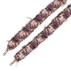 Cordones Planos Estampados Flores Rosa Púrpura - Imagen 2
