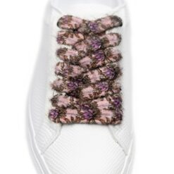 Cordones Planos Estampados Flores Rosa Púrpura - Imagen 3