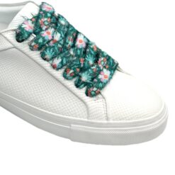 Cordones Planos Estampados Flores Verde - Imagen 5
