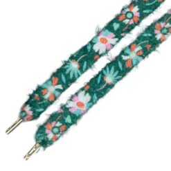 Cordones Planos Estampados Flores Verde - Imagen 2