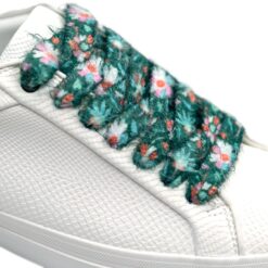 Cordones Planos Estampados Flores Verde - Imagen 4