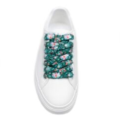 Cordones Planos Estampados Flores Verde - Imagen 3