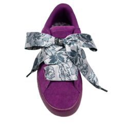 Cordones Planos Estampados Raso Flores Negras - Imagen 9