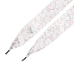 Cordones Planos Estampados Raso Flores Rosas - Imagen 2