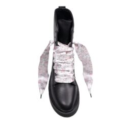 Cordones Planos Estampados Raso Flores Rosas - Imagen 4