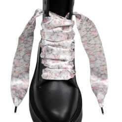 Cordones Planos Estampados Raso Flores Rosas - Imagen 6