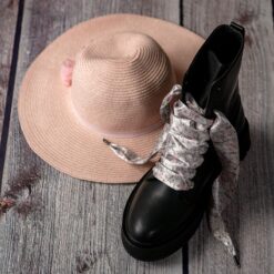 Cordones Planos Estampados Raso Flores Rosas - Imagen 3