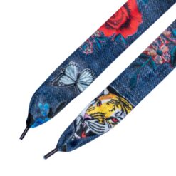 Cordones Planos Estampados Raso Tigres y Mariposas - Imagen 2